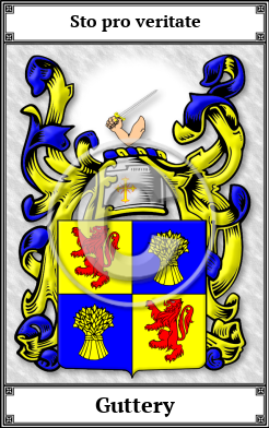 Guttery Family Crest Download (JPG)  Book Plated - 150 DPI