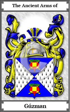 Gúzman Family Crest Download (JPG) Book Plated - 150 DPI