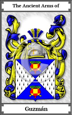 Guzmán Family Crest Download (JPG)  Book Plated - 150 DPI