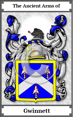 Gwinnett Family Crest Download (JPG)  Book Plated - 150 DPI