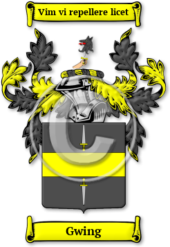 Gwing Family Crest Download (jpg) Legacy Series - 150 DPI