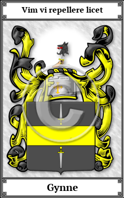 Gynne Family Crest Download (JPG) Book Plated - 600 DPI