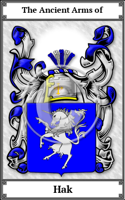 Hak Family Crest Download (JPG) Book Plated - 600 DPI