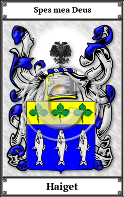 Haiget Family Crest Download (JPG)  Book Plated - 150 DPI