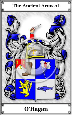 O'Hagan Family Crest Download (JPG)  Book Plated - 150 DPI