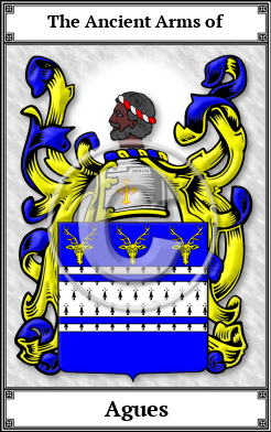 Agues Family Crest Download (JPG)  Book Plated - 150 DPI