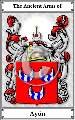 Ayón Family Crest Download (JPG)  Book Plated - 150 DPI