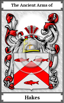 Hakes Family Crest Download (JPG)  Book Plated - 150 DPI