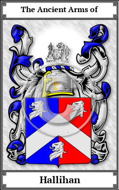 Hallihan Family Crest Download (JPG) Book Plated - 600 DPI