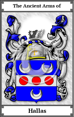 Hallas Family Crest Download (JPG)  Book Plated - 150 DPI