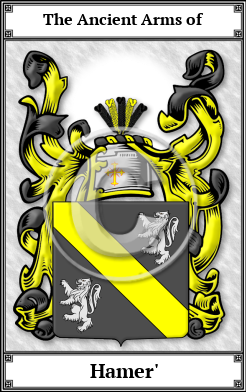 Hamer' Family Crest Download (JPG)  Book Plated - 150 DPI