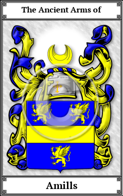 Amills Family Crest Download (JPG)  Book Plated - 150 DPI