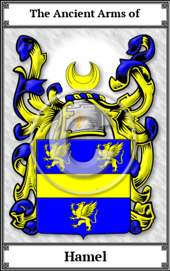 Hamel Family Crest Download (JPG) Book Plated - 300 DPI