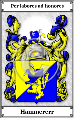 Hammererr Family Crest Download (JPG) Book Plated - 600 DPI