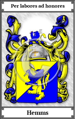 Hemms Family Crest Download (JPG) Book Plated - 600 DPI