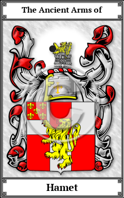 Hamet Family Crest Download (JPG)  Book Plated - 150 DPI