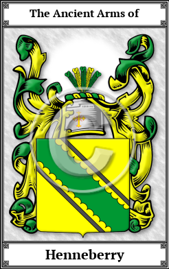 Henneberry Family Crest Download (JPG) Book Plated - 600 DPI
