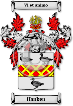 Hanken Family Crest Download (jpg) Legacy Series - 150 DPI