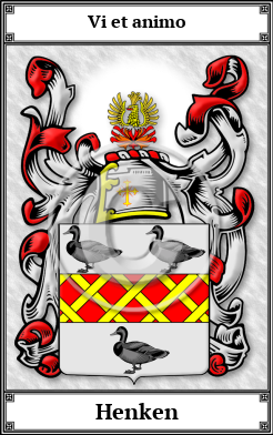 Henken Family Crest Download (JPG)  Book Plated - 150 DPI