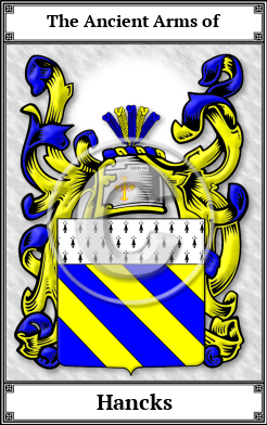 Hancks Family Crest Download (JPG)  Book Plated - 150 DPI