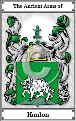 Hanlon Family Crest Download (JPG)  Book Plated - 150 DPI