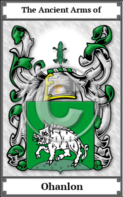 Ohanlon Family Crest Download (JPG)  Book Plated - 150 DPI