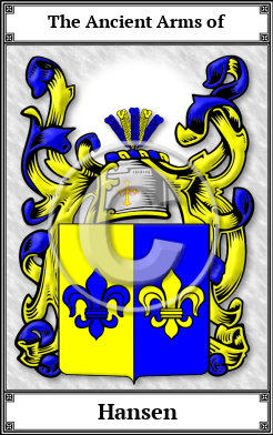 Hansen Family Crest Download (JPG)  Book Plated - 150 DPI