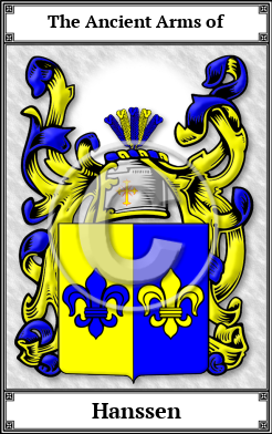 Hanssen Family Crest Download (JPG) Book Plated - 600 DPI