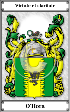 O'Hora Family Crest Download (JPG)  Book Plated - 150 DPI