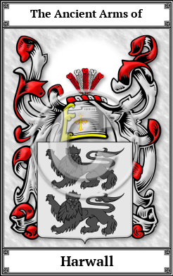 Harwall Family Crest Download (JPG) Book Plated - 600 DPI