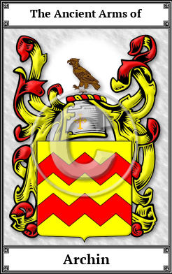 Archin Family Crest Download (JPG)  Book Plated - 150 DPI