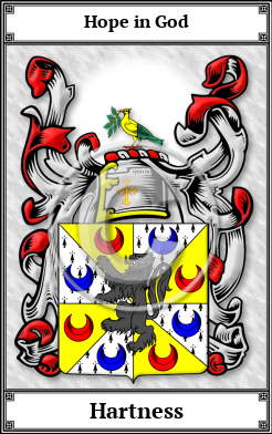 Hartness Family Crest Download (JPG) Book Plated - 600 DPI
