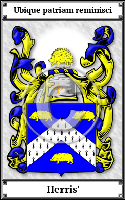 Herris' Family Crest Download (JPG)  Book Plated - 150 DPI