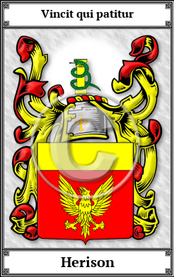 Herison Family Crest Download (JPG) Book Plated - 600 DPI