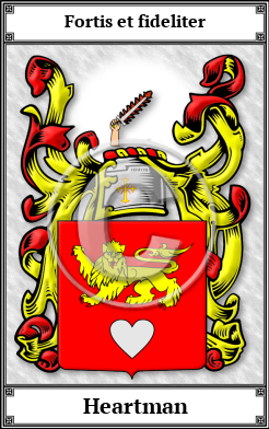 Heartman Family Crest Download (JPG) Book Plated - 600 DPI