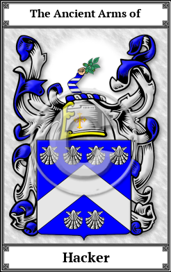 Hacker Family Crest Download (JPG) Book Plated - 600 DPI