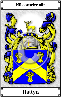 Hattyn Family Crest Download (JPG) Book Plated - 600 DPI