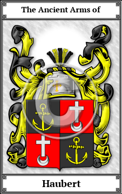 Haubert Family Crest Download (JPG)  Book Plated - 150 DPI