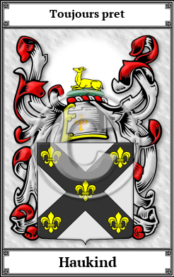 Haukind Family Crest Download (JPG) Book Plated - 600 DPI