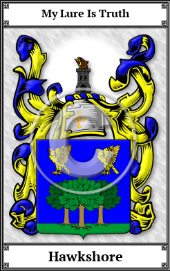 Hawkshore Family Crest Download (JPG)  Book Plated - 150 DPI