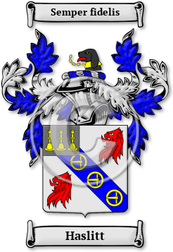 Haslitt Family Crest Download (jpg) Legacy Series - 150 DPI