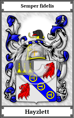 Hayzlett Family Crest Download (JPG) Book Plated - 600 DPI