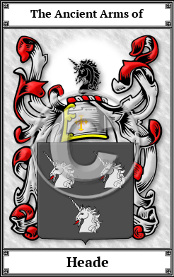 Heade Family Crest Download (JPG)  Book Plated - 150 DPI