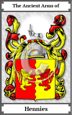 Hennies Family Crest Download (JPG)  Book Plated - 150 DPI
