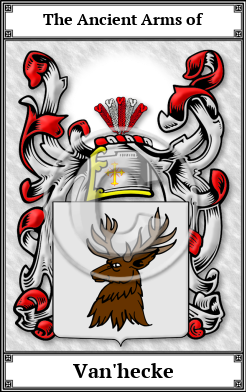 Van'hecke Family Crest Download (JPG)  Book Plated - 150 DPI