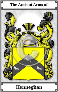 Henneghan Family Crest Download (JPG)  Book Plated - 150 DPI