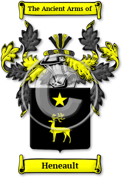 Heneault Family Crest Download (jpg) Legacy Series - 150 DPI
