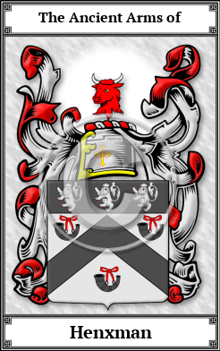 Henxman Family Crest Download (JPG)  Book Plated - 150 DPI
