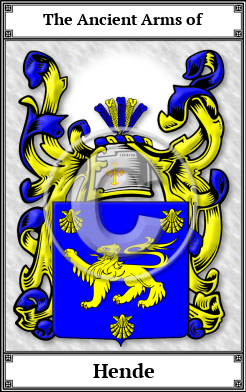 Hende Family Crest Download (JPG)  Book Plated - 150 DPI