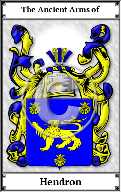 Hendron Family Crest Download (JPG) Book Plated - 600 DPI